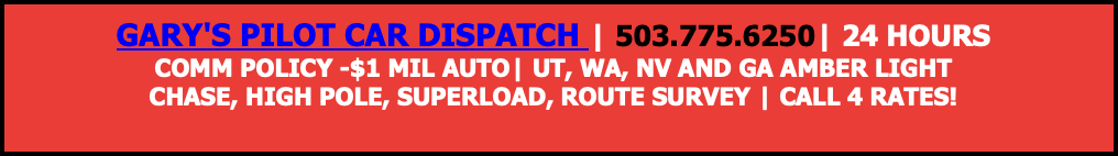 GARY’S PILOT CAR DISPATCH advertisement