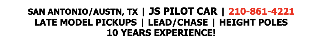JS PILOT CAR advertisement