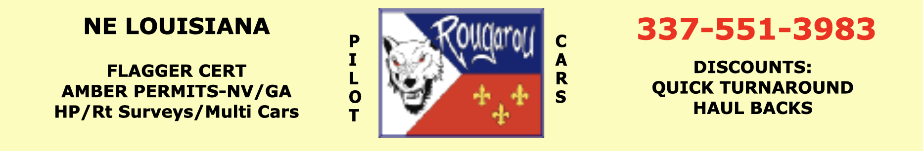 Rougarou Pilot Cars advertisement